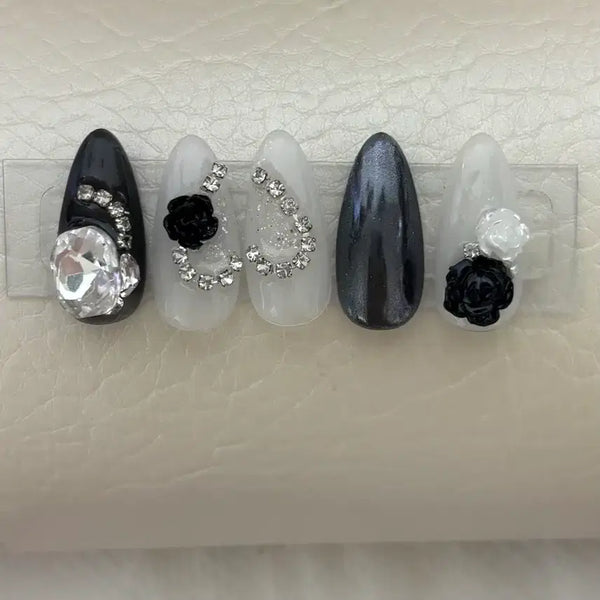 [BUNJANG] Handmade Black Swan Nail Tips / 블랙스완 수제네일팁