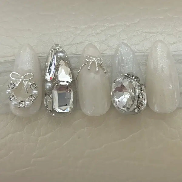 [BUNJANG] Handmade Ribbon Nail Tips / 리본 수제네일팁