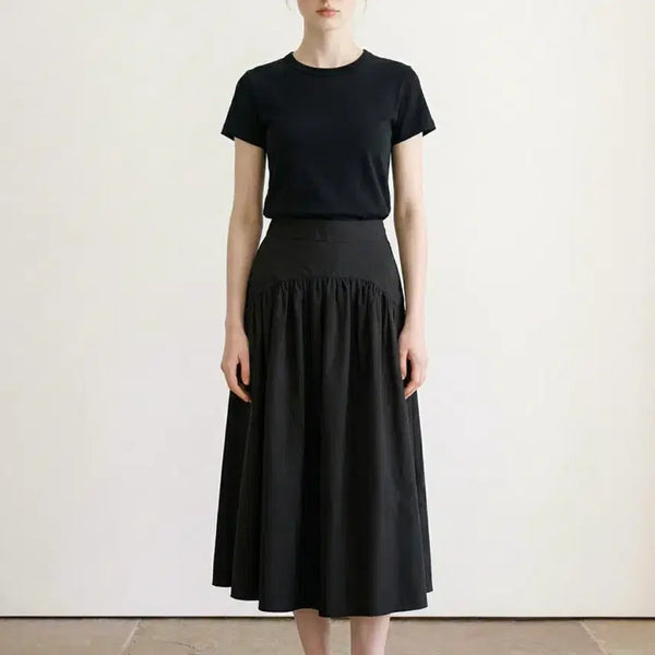 [BUNJANG] Cashmere House Shirring Pocket Skirt Black / 캐시미어하우스 셔링 포켓 스커트 블랙