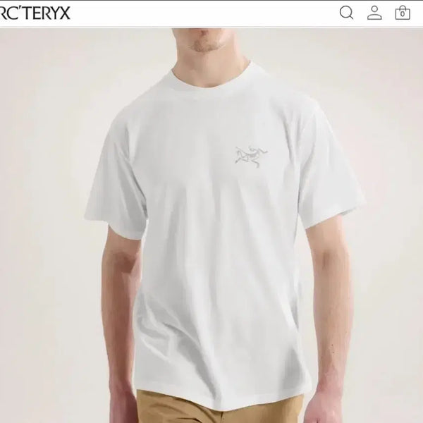 [BUNJANG] Arc'teryx Krag Cotton T-Shirt M White/Black / 아크테릭스 크라그 코튼 반팔티 M 화이트, 블랙