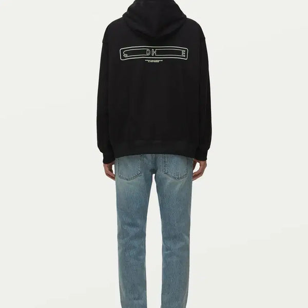 [BUNJANG] Solid Homme Black Hoodie with Back Logo Embroidery / 솔리드옴므 블랙 백로고 자수 후디