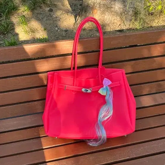 [BUNJANG] Fluorescent Pink Jelly Birkin Bag / 형광핑크 젤리버킨
