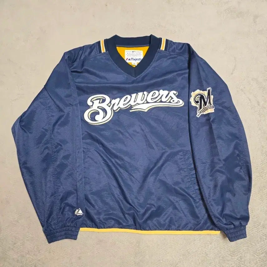 [BUNJANG] MLB Milwaukee Brewers Warm-up Jacket / MLB 마제스틱 밀워키 브루어스 웜업