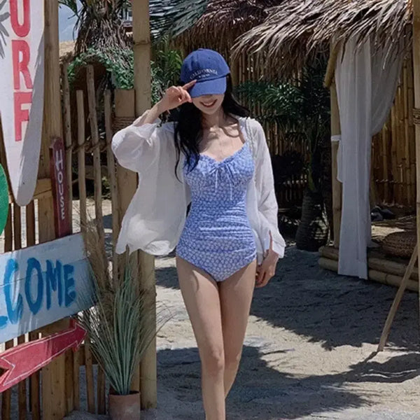 [BUNJANG] Blue Flower Monokini / [무료배송] 블루플라워 모노키니