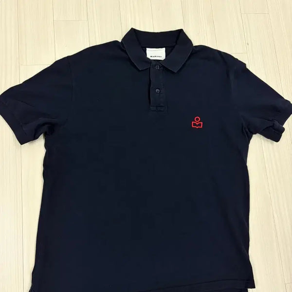 [BUNJANG] Isabel Marant AFKO Logo Tipped Collar Polo Shirt Navy L / 이자벨마랑 로고 아프코 카라티 네이비 L사이즈,AFKO
