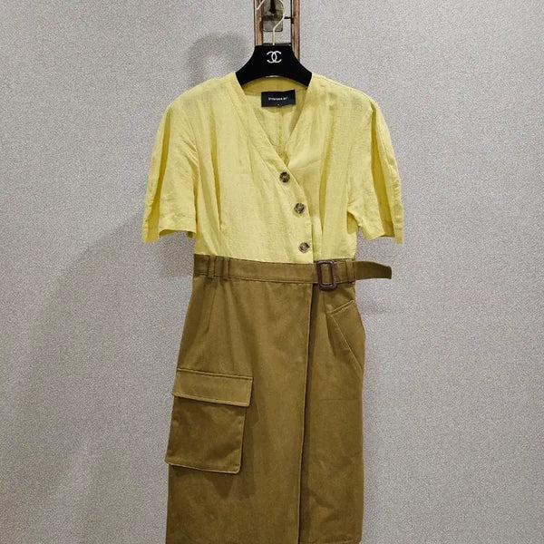 [BUNJANG] Andersson Bell Color-Block Asymmetric Skirt / 앤더슨벨