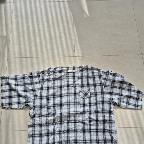 [BUNJANG] Code Check Pullover Half Sleeve Shirt / 코드 체크 풀오버 하프 반팔 셔츠 원사이즈