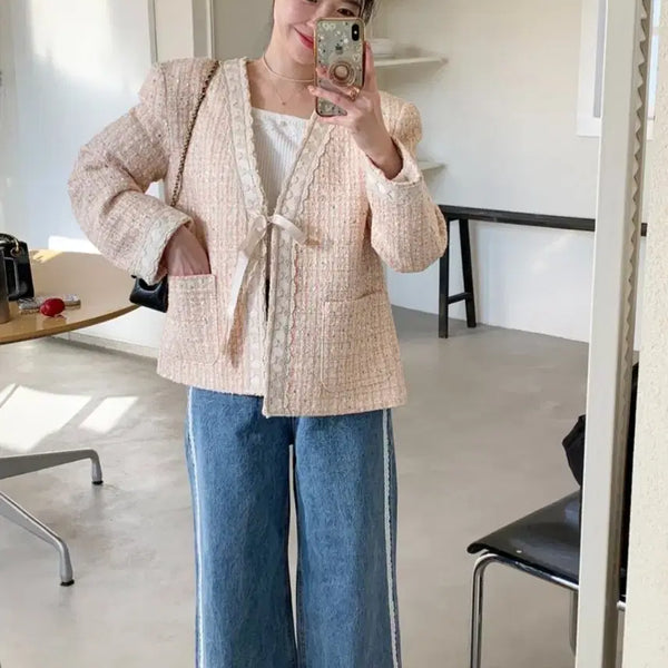 [BUNJANG] Byciny Gift Tweed Jacket (Orange) / 바이씨니 기프트트위드 자켓 (오렌지)