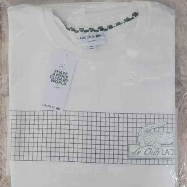 [BUNJANG] Lacoste Le Club Short Sleeve T-Shirt White US Small / 라코스테 르 클럽 반팔 티셔츠 화이트 사이즈는 us스몰