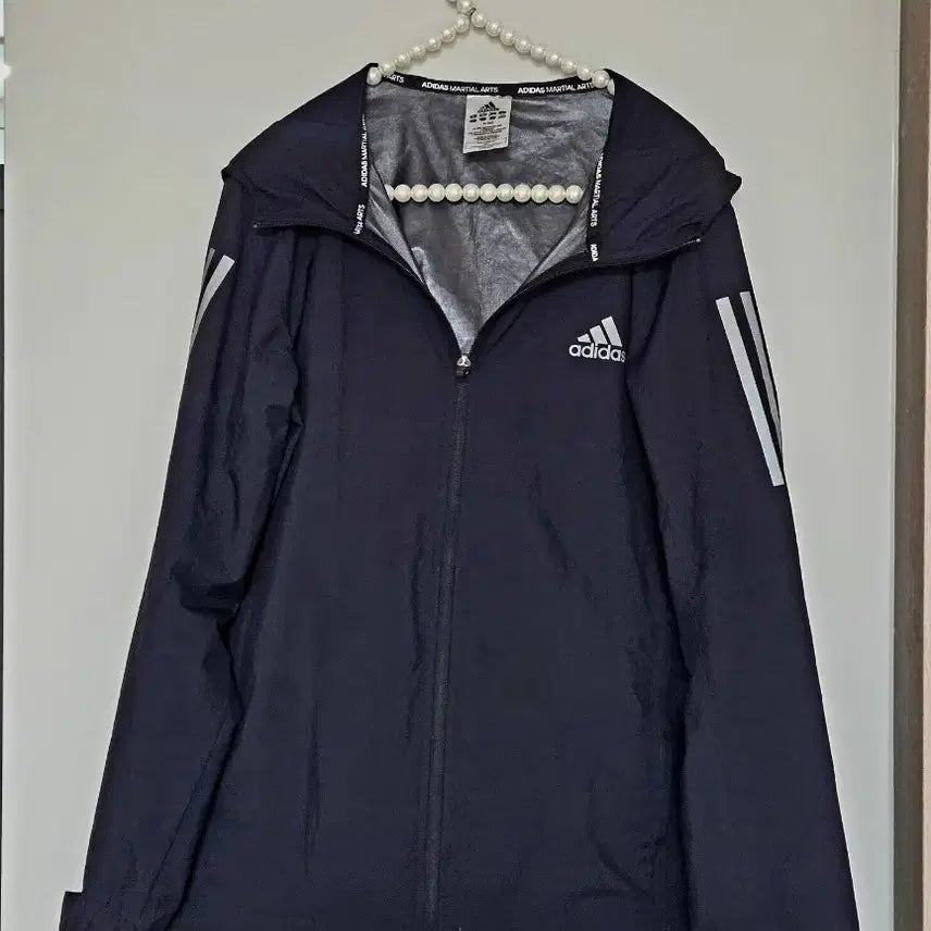 [BUNJANG] Adidas 3-Stripes Windbreaker Navy M / M)아디다스 삼선 바람막이 네이비 M사이즈