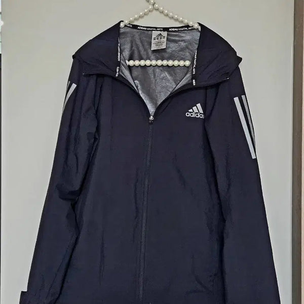 [BUNJANG] Adidas 3-Stripes Windbreaker Navy M / M)아디다스 삼선 바람막이 네이비 M사이즈
