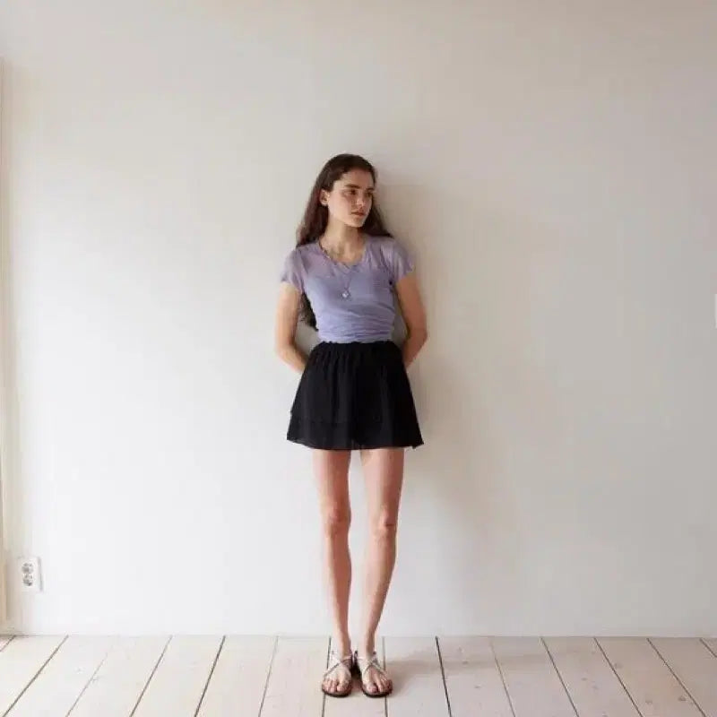 [BUNJANG] tanatt Lace 2-Way Top (Purple) / 타낫 lace 2-way top(purple)