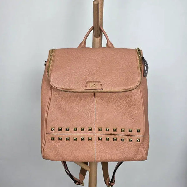 [BUNJANG] Daks Women's Genuine Leather Studded Backpack Pink / 닥스 여성 통가죽 스터드 백팩 핑크 / 상태 좋음