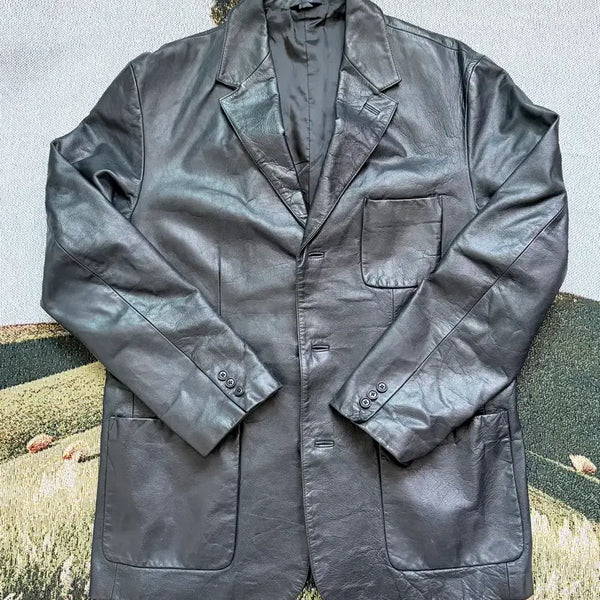 [BUNJANG] Vintage GAP Leather Blazer Coat / 빈티지 GAP 레더 블레이저 ( 카코트기장 )