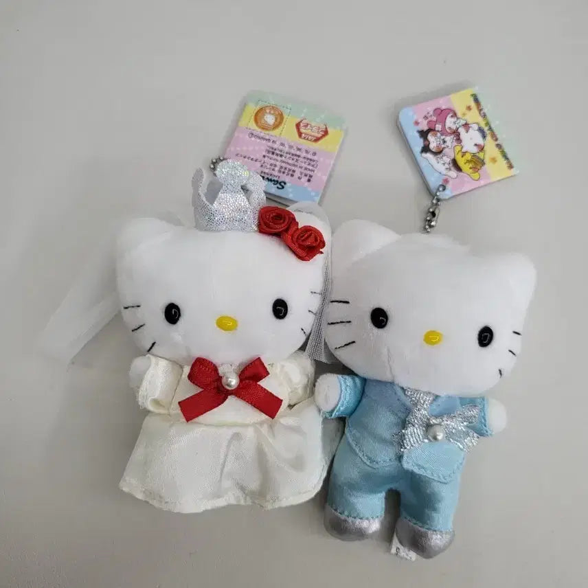 [BUNJANG] Hello Kitty Wedding Couple Doll Keyring Set / 헬로키티 웨딩 커플 인형 키링세트