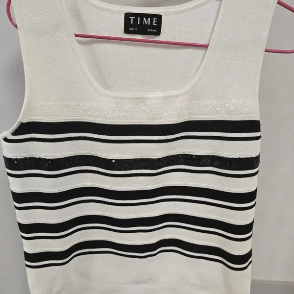 [BUNJANG] TIME Striped Sleeveless Knit / 타임 스트라이프 민소매 니트