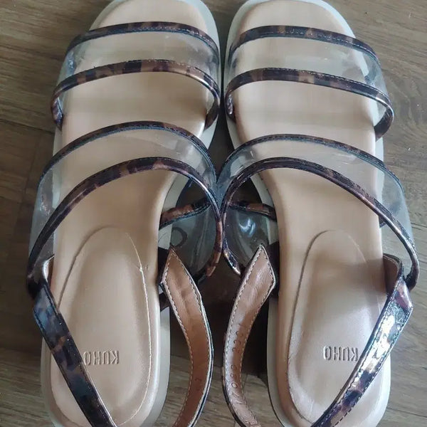 [BUNJANG] KUHO Leopard PVC Sandals / 구호 레오파드 pvc 샌들 230 신발