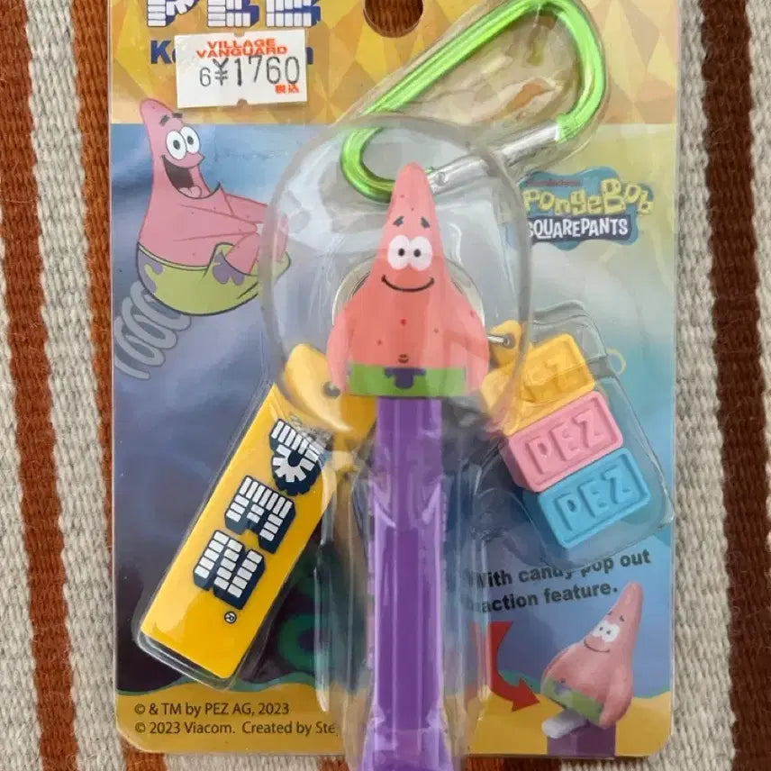 [BUNJANG] SpongeBob Patrick Star PEZ Candy Dispenser Keychain / 고전 스폰지밥 뚱이 PEZ 페즈 사탕 디스펜서 키링