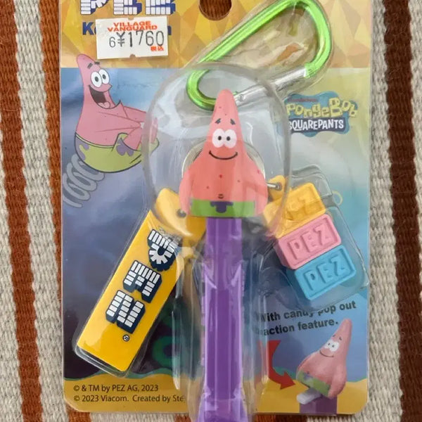 [BUNJANG] SpongeBob Patrick Star PEZ Candy Dispenser Keychain / 고전 스폰지밥 뚱이 PEZ 페즈 사탕 디스펜서 키링