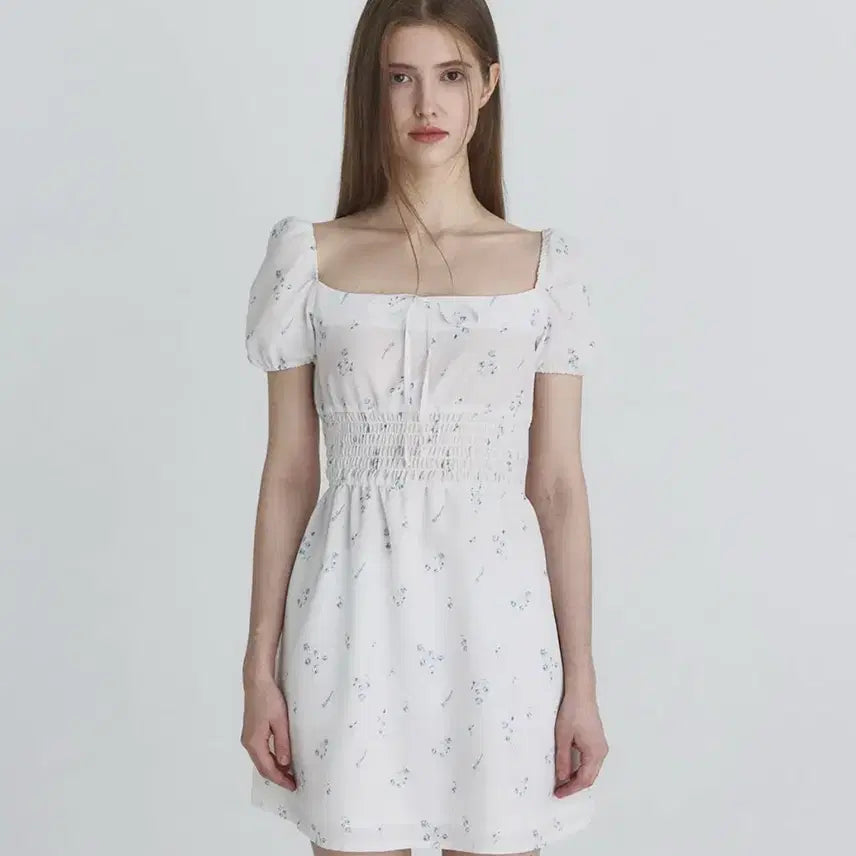 [BUNJANG] Not Your Rose Rosy Puff Dress White Floral Mini Dress / 낫유어로즈 로지 퍼프 드레스 화이트 원피스 꽃무늬