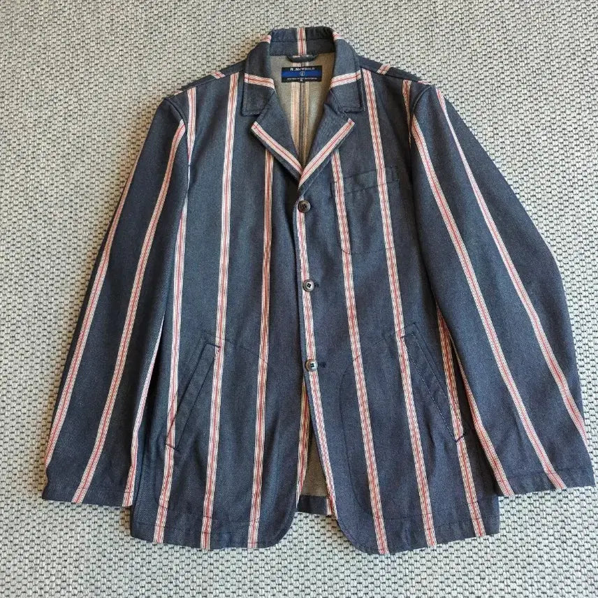 [BUNJANG] R. NEWBOLD Striped Work Denim Jacket / R. NEWBOLD 스트라이프 워크 데님 자켓