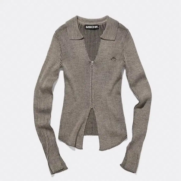 [BUNJANG] Mischief Knitted Shirt Black Beige / 미스치프 니티드 셔츠 블랙 베이지