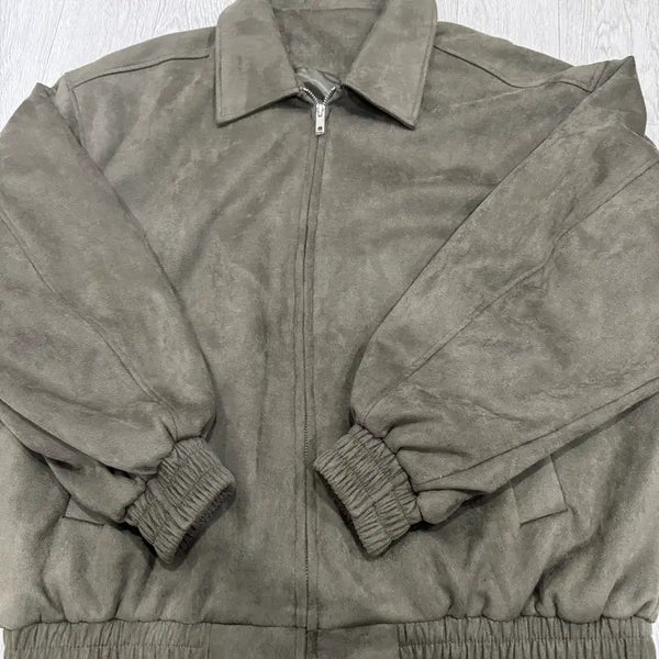 [BUNJANG] Standard Error Suede Blouson Jacket Khaki Medium / 스텐다드 에러 블루종 카키 M