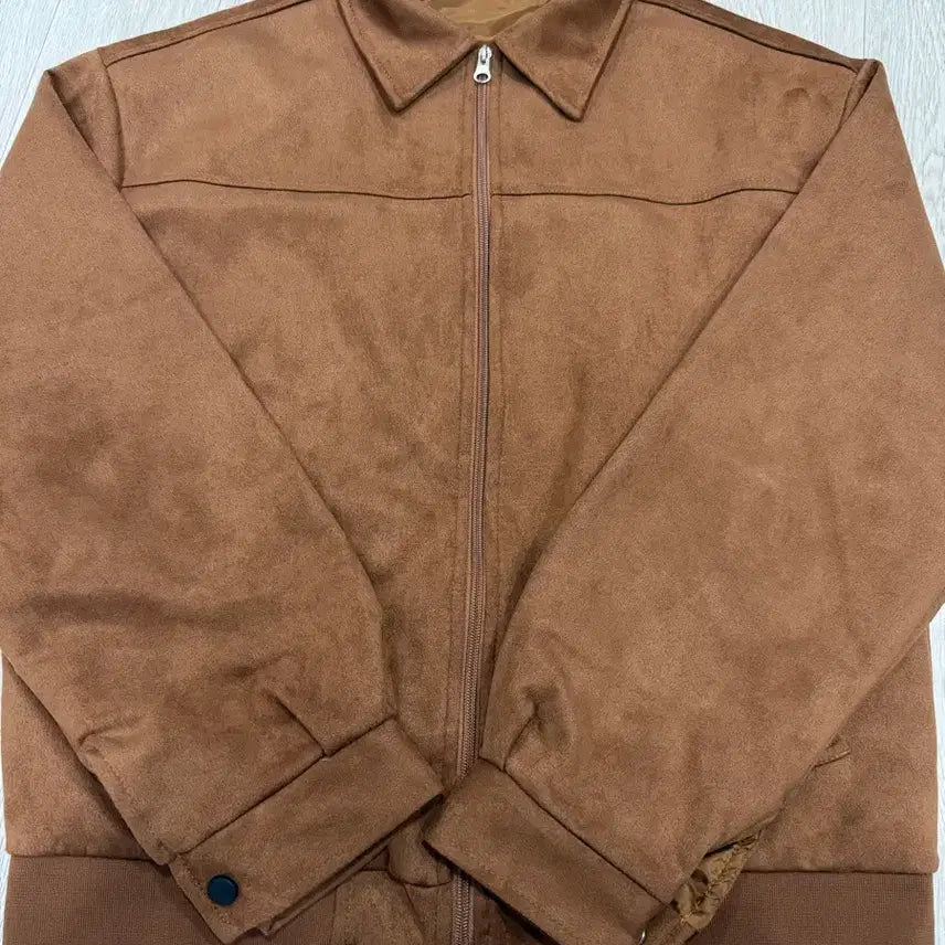 [BUNJANG] Suede Brown Bomber Jacket / 스웨이드 브라운 봄버 자켓