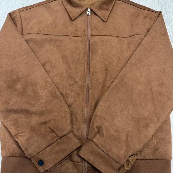 [BUNJANG] Suede Brown Bomber Jacket / 스웨이드 브라운 봄버 자켓