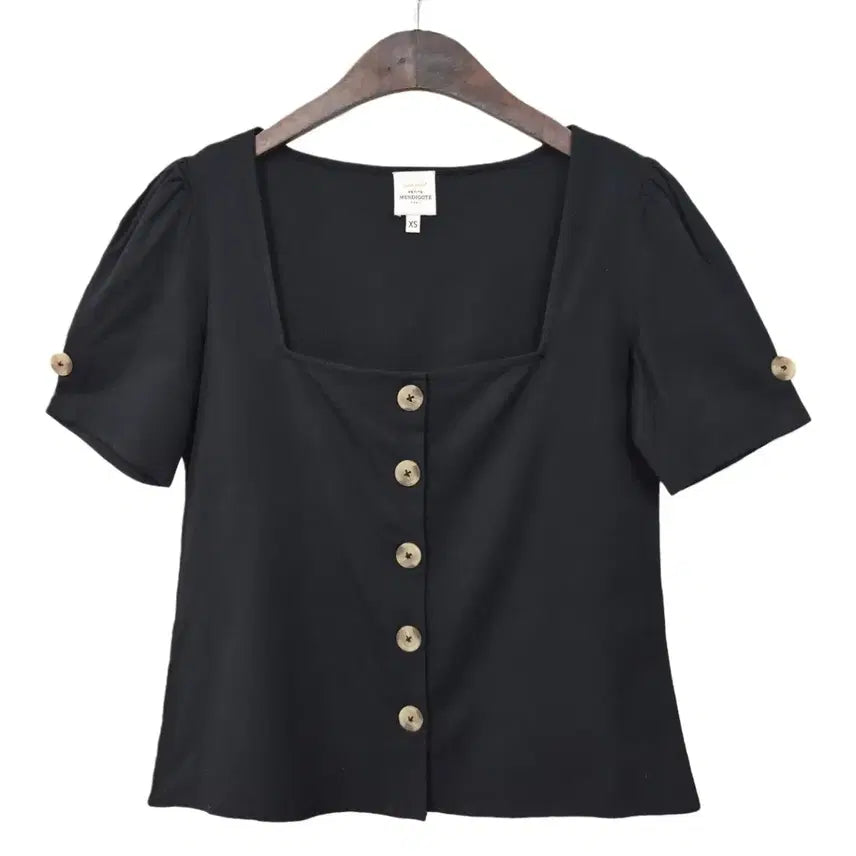 [BUNJANG] Petit T Mendigote Linen Blend Square Neck Top XS / #쁘띠뜨 멘디고트 스퀘어넥 린넨 혼방 d404