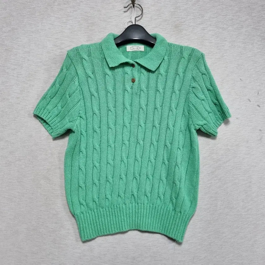 [BUNJANG] Til-i-Dye Cable Knit Collar T-Shirt (Women's 55) / ㅡ 틸아이다이 꽈배기 카라 니트 여55ㅡ0513