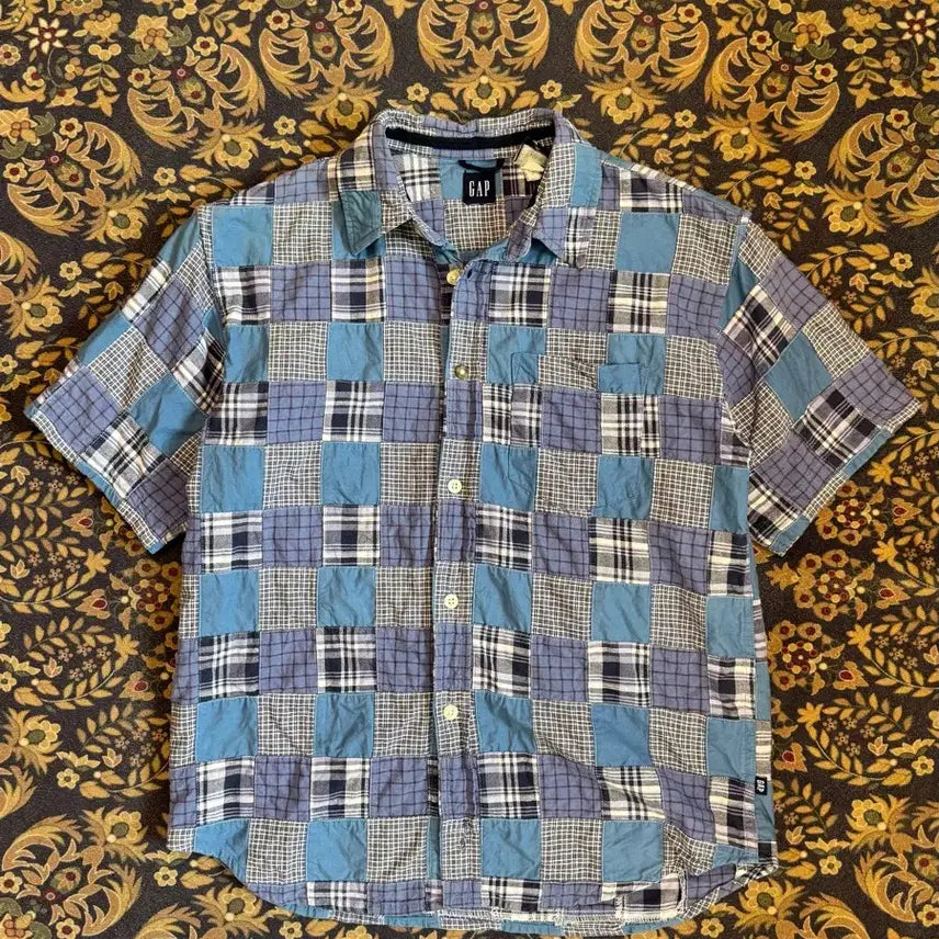 [BUNJANG] Old Gap Madras Check Half-Sleeve Shirt / 올드 갭 마드라스 체크 하프셔츠