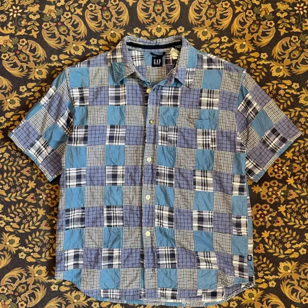 [BUNJANG] Old Gap Madras Check Half-Sleeve Shirt / 올드 갭 마드라스 체크 하프셔츠