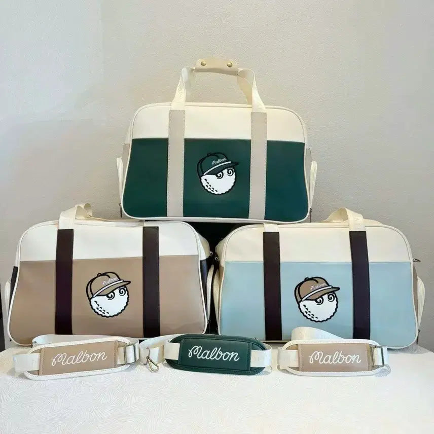 [BUNJANG] Malbon Color Block Boston Bag / 국내당일배송) 말본 컬러블록 보스턴백 가방 골프 여행