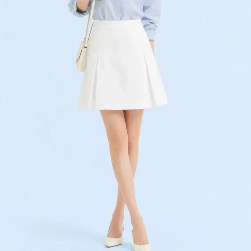 [BUNJANG] Max Mara White Pleated Cotton Skirt / [정품] 막스마라 화이트 플리츠 스커트 (27~28추천)