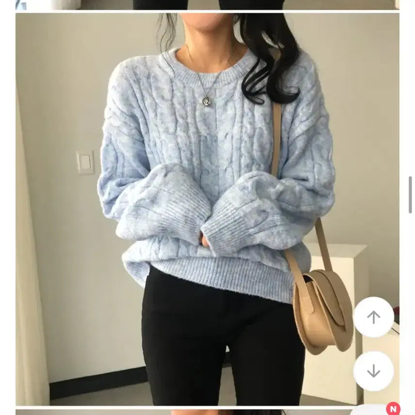 [BUNJANG] Pastel Cable Knit Sweater / 에이블리 지그재그 솜사탕 파스텔 꽈배기니트
