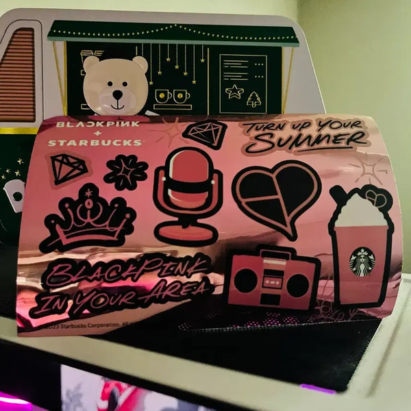 [BUNJANG] Starbucks Taiwan Blackpink Logo Sticker / 대만 스타벅스 블랙핑크 스티커
