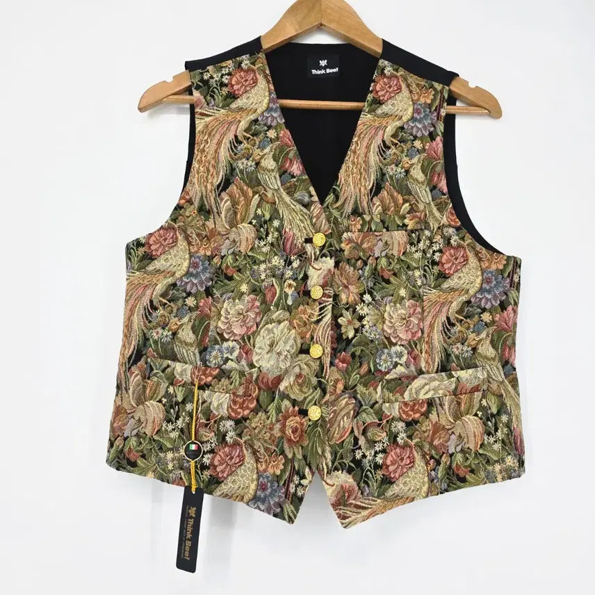 [BUNJANG] Think Bee! European Tapestry Flower Jacquard Vintage Vest / 유럽 태피스트리 플라워 자카드 빈티지 조끼 [H40960]