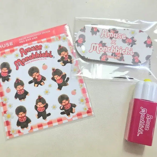 [BUNJANG] Amuse x Monchhichi Sticker Hair Sheet Lip Tint / 어뮤즈 몬치치