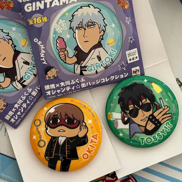 [BUNJANG] Bandai Gintama Bukubu Collaboration Can Badges - Hijikata Toshiro & Okita Sougo (Bundle Set) / 반다이 은혼 부쿠부 캔뱃지 히지카타 토시로 오키타 소고 일괄 판매합니다!