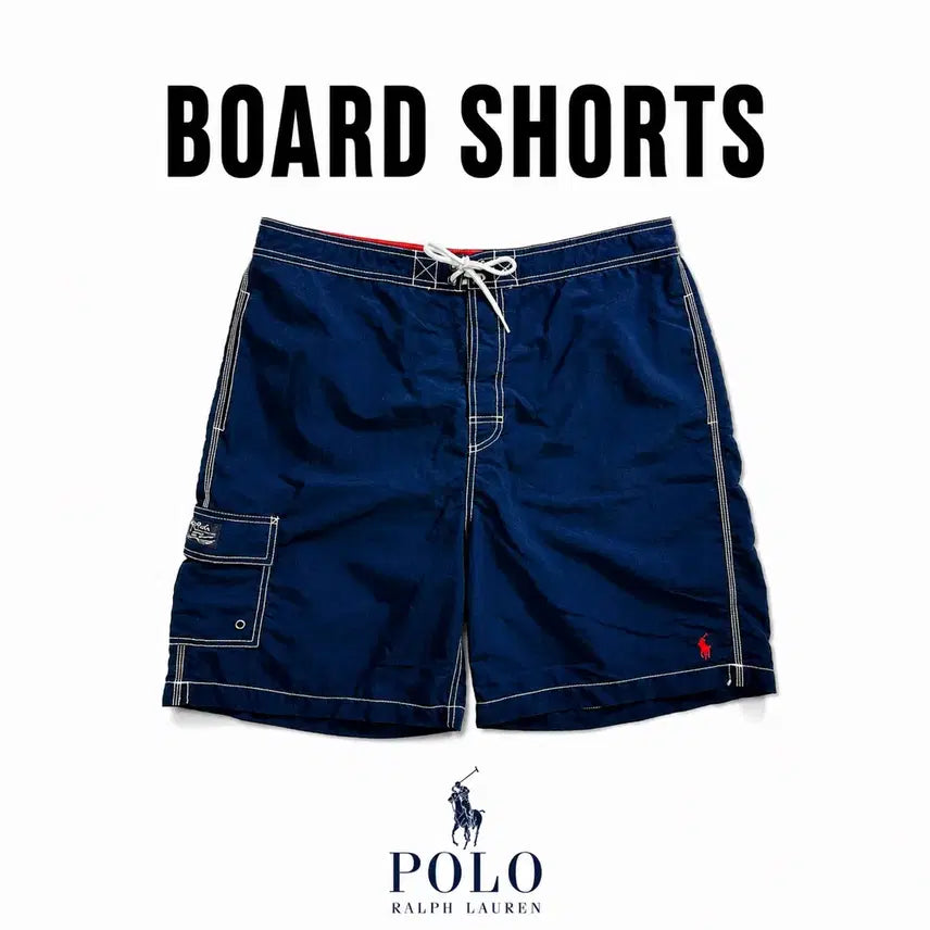 [BUNJANG] Polo Ralph Lauren Navy Nylon Swim Shorts Cargo Pocket XL / 폴로 랄프로렌 네이비 보드숏 반바지 XL