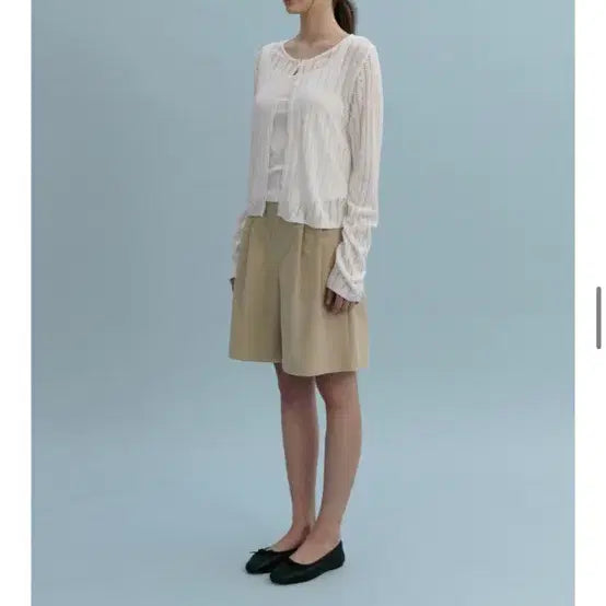 [BUNJANG] Mango Many Please Coy Pintuck Shorts Beige Medium / 망고매니플리즈 꾸안꾸 반바지(86000원 구입)미듐