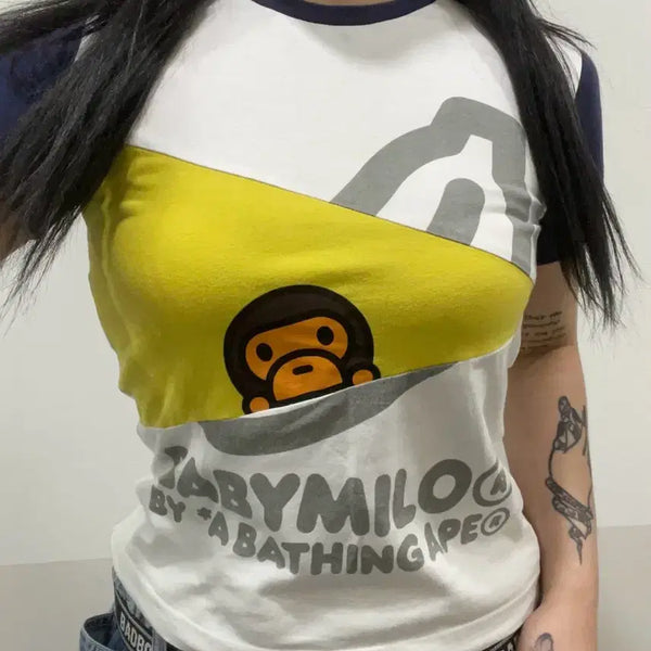 [BUNJANG] Bape Kids Milo Colorblock Short Sleeve T-Shirt / Bape kids 베이프 베이비 마일로 컬러블록 반팔티셔츠