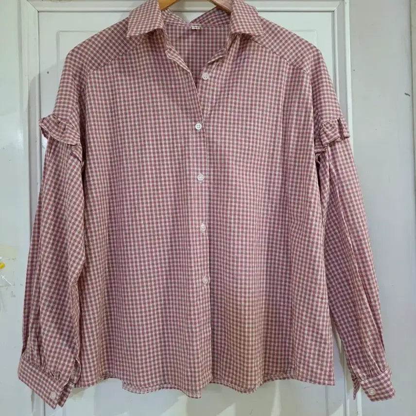 [BUNJANG] Cotton Check Pattern Blouse Shirt - New Arrival / 봄 여름  디자인이쁜 고급스런  면 남방셔츠  새상품