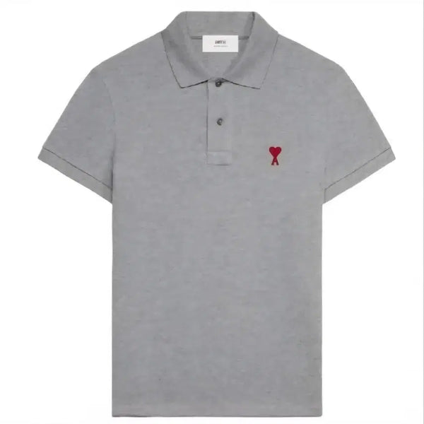 [BUNJANG] AMI Paris Small Heart Short Sleeve Polo T-Shirt Grey / 한정수량)무료배송)아미 PK  스몰 하트 반팔 카라티 그레이