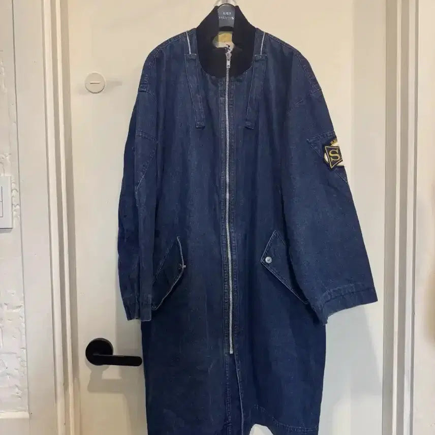 [BUNJANG] Issey Miyake High Sporting Gear Denim Long Jacket / 이세이미야케 하이 스포팅기어 데님 롱자켓
