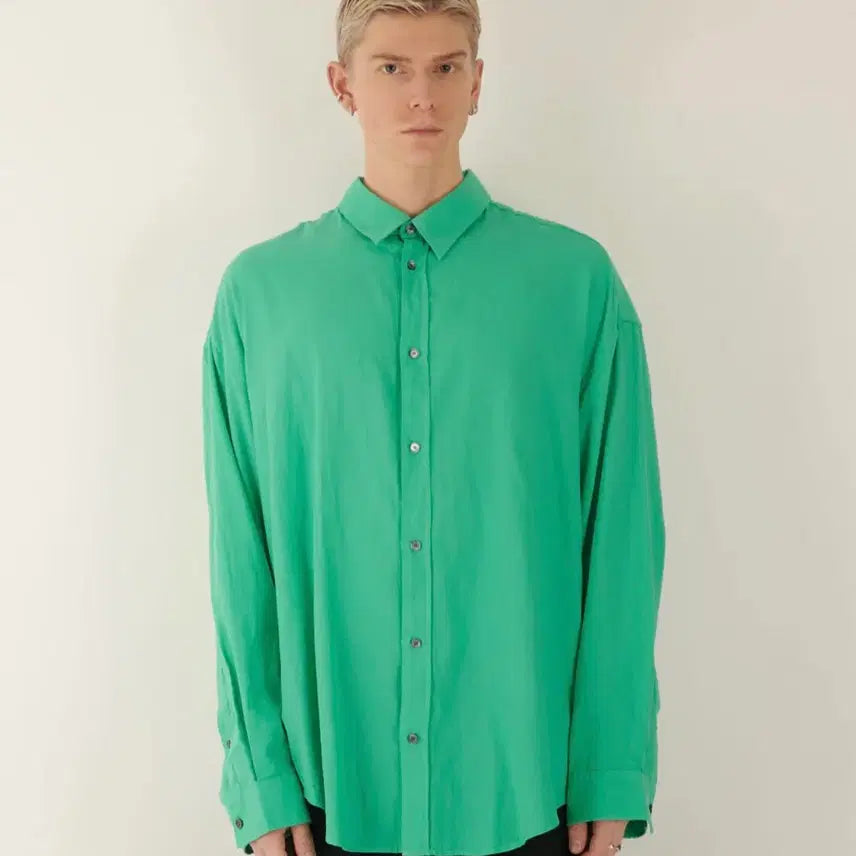 [BUNJANG] Acne Studios Turquoise Green Oversized Shirt / ACNE STUDIOS 터쿼이즈 그린 오버사이즈 셔츠