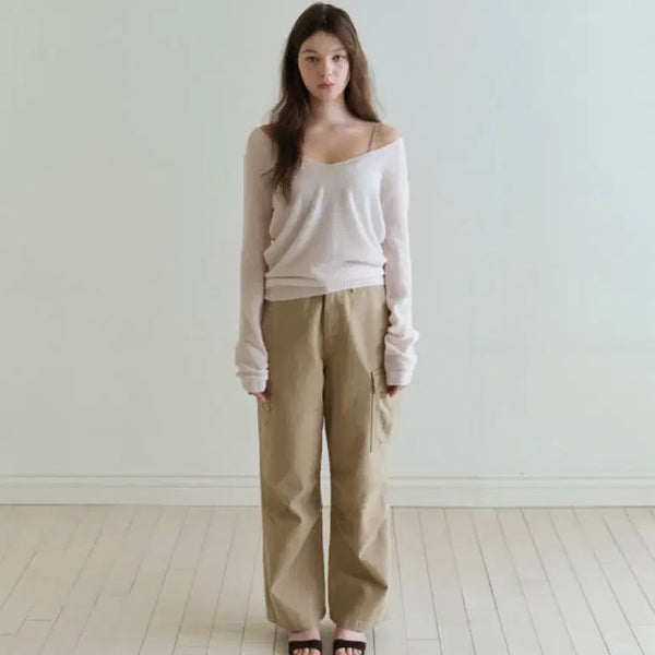 [BUNJANG] Lilicoats Tobe Cargo Pants Beige / 릴리코츠 토브 카고팬츠 베이지