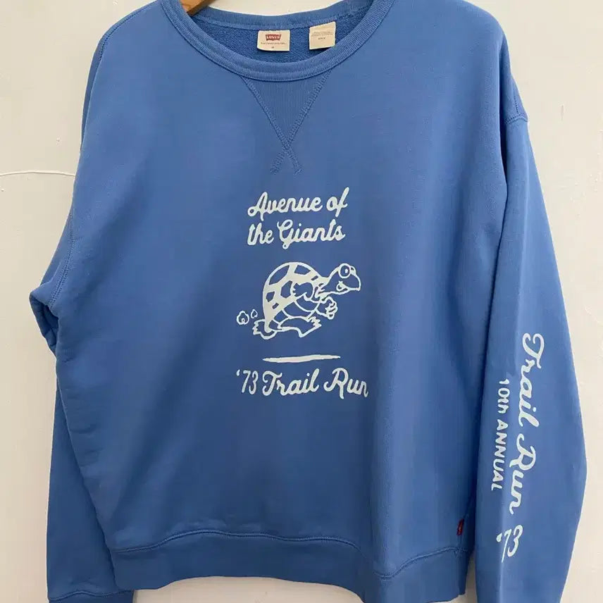 [BUNJANG] Levi's Trail Run Sweatshirt T-Shirt Blue / 리바이스 트레일 런 맨투맨 티셔츠 블루