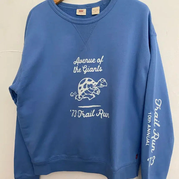 [BUNJANG] Levi's Trail Run Sweatshirt T-Shirt Blue / 리바이스 트레일 런 맨투맨 티셔츠 블루